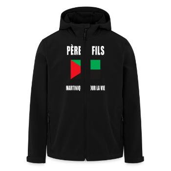 père et fils martiniquais martinique papa - Veste softshell homme en polyester recyclé Stanley/Stella - noir - Devant - AI Model Male 185 light (185cm)