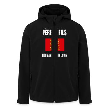 père et fils normand normandie papa fête des pères - Veste softshell homme en polyester recyclé Stanley/Stella - noir - Devant - AI Model Male 185 light (185cm)