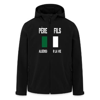 père et fils papa algérien algérie fêtes des pères - Veste softshell homme en polyester recyclé Stanley/Stella - noir - Devant - AI Model Male 185 light (185cm)