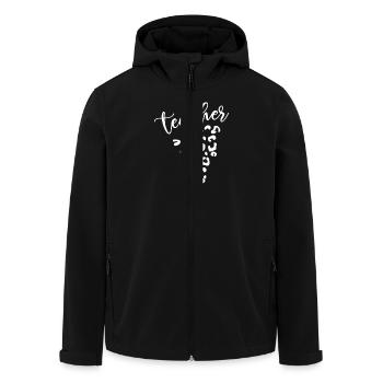Lehrer Leopard Herz Design für Pädagogen - Recycelte Männer Softshell-Jacke von Stanley/Stella - Schwarz - Vorne - AI Model Male 185 light (185cm)