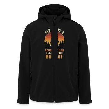 Retirement Plan Find Bigfoot - Recycelte Männer Softshell-Jacke von Stanley/Stella - Schwarz - Vorne - AI Model Male 185 light (185cm)