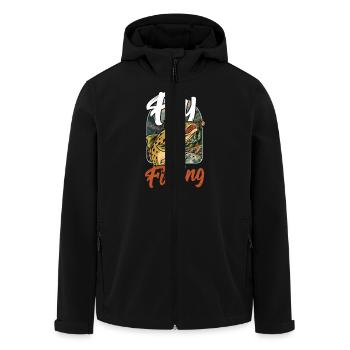 Forellenfliegenfischerei Natur Wildlife Fisher - Recycelte Männer Softshell-Jacke von Stanley/Stella - Schwarz - Vorne - AI Model Male 185 light (185cm)