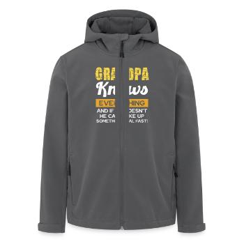 Grandpa knows everything and invents quickly - Men’s Recycled Softshell Jacket by Stanley/Stella - anthracite - Front - AI Model Male 185 light (185cm)