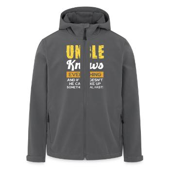 Uncle knows everything and can invent it - Men’s Recycled Softshell Jacket by Stanley/Stella - anthracite - Front - AI Model Male 185 light (185cm)