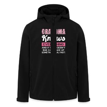Großmutter Weiß Alles Und Findet Lösungen - Recycelte Männer Softshell-Jacke von Stanley/Stella - Schwarz - Vorne - AI Model Male 185 light (185cm)