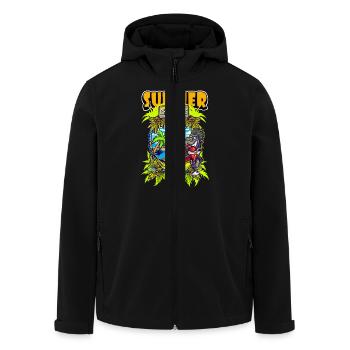 Summer Chill Vibes Gorilla - Recycelte Männer Softshell-Jacke von Stanley/Stella - Schwarz - Vorne - AI Model Male 185 light (185cm)