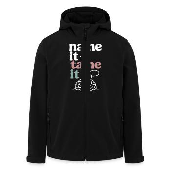 Therapie Affirmation Achtsamkeit Zitat Gefühle - Recycelte Männer Softshell-Jacke von Stanley/Stella - Schwarz - Vorne - AI Model Male 185 light (185cm)