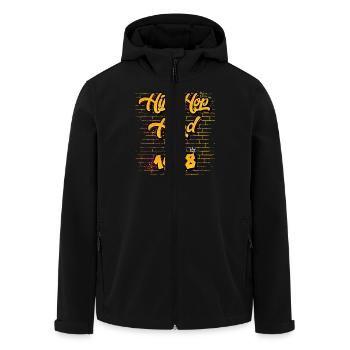 Hip-Hop Head seit 1998 - 27 Jahre True Flow - Recycelte Männer Softshell-Jacke von Stanley/Stella - Schwarz - Vorne - AI Model Male 185 light (185cm)