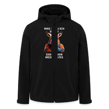 WAS KANN ICH DAFÜR - Recycelte Männer Softshell-Jacke von Stanley/Stella - Schwarz - Vorne - AI Model Male 185 light (185cm)