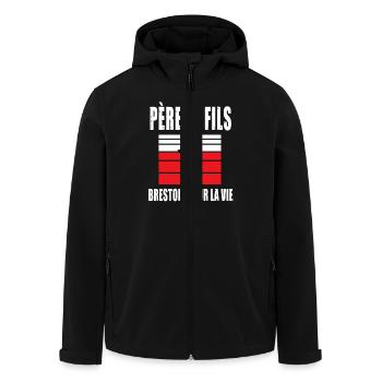 père et fils papa brestois brest fête des pères - Veste softshell homme en polyester recyclé Stanley/Stella - noir - Devant - AI Model Male 185 light (185cm)