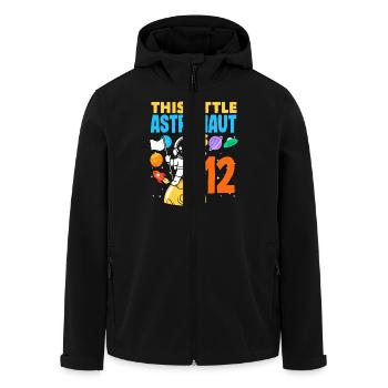 This little astronaut will be 12 years old - Men’s Recycled Softshell Jacket by Stanley/Stella - black - Front - AI Model Male 185 light (185cm)