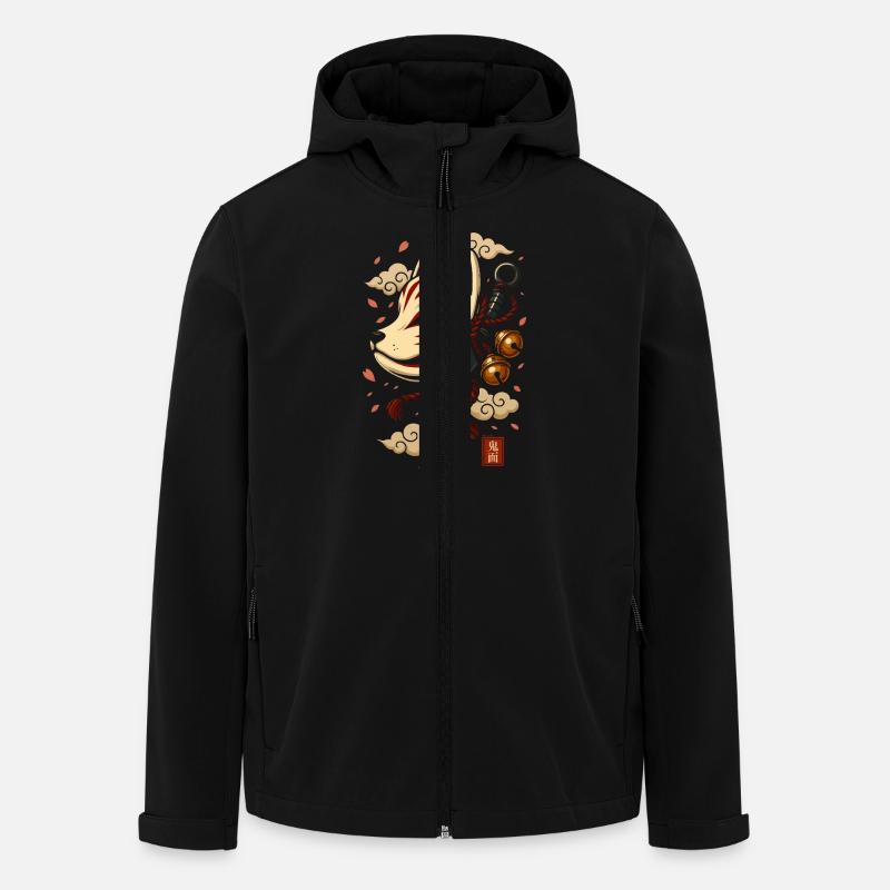 Japanische Kitsune Maske - Recycelte Männer Softshell-Jacke von Stanley/Stella - Schwarz