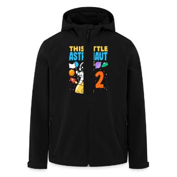 This little astronaut is 2 years old - Men’s Recycled Softshell Jacket by Stanley/Stella - black - Front - AI Model Male 185 light (185cm)