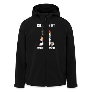 Die Lage Ist Besäufniserregend mit Einhorn - Recycelte Männer Softshell-Jacke von Stanley/Stella - Schwarz - Vorne - AI Model Male 185 light (185cm)