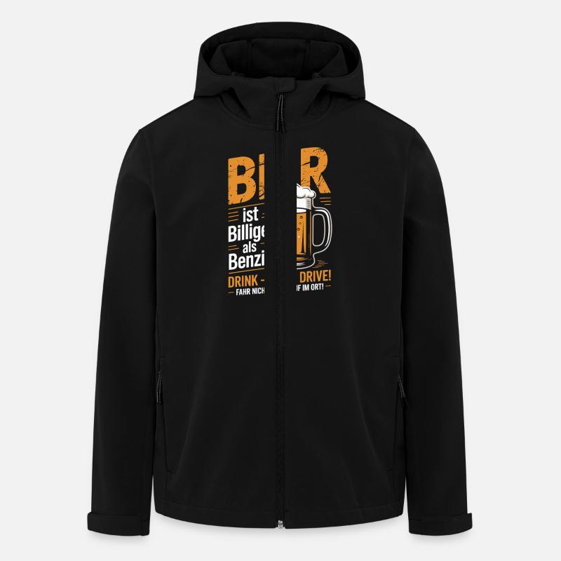 Design de bière amusant - Veste softshell homme en polyester recyclé Stanley/Stella - noir