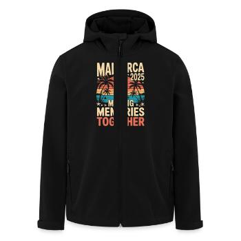 Mallorca 2025 - Recycelte Männer Softshell-Jacke von Stanley/Stella - Schwarz - Vorne - AI Model Male 185 light (185cm)