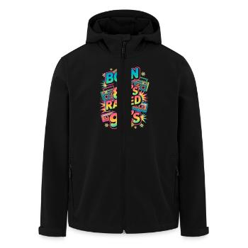Né dans les années 80 élevé dans les années 90 - Veste softshell homme en polyester recyclé Stanley/Stella - noir - Devant - AI Model Male 185 light (185cm)