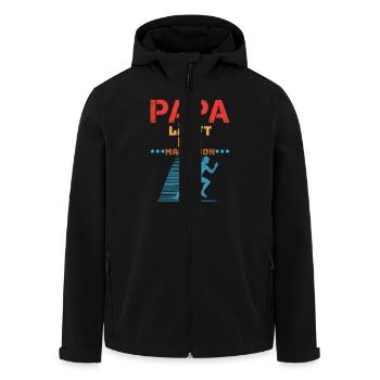 Läufer PAPA LÄUFT DEN MARATHON Laufen Lustiges - Recycelte Männer Softshell-Jacke von Stanley/Stella - Schwarz - Vorne - AI Model Male 185 light (185cm)