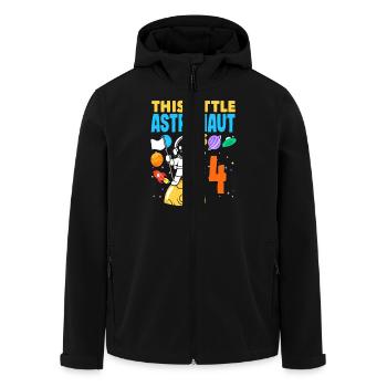 This little astronaut is 4 - Men’s Recycled Softshell Jacket by Stanley/Stella - black - Front - AI Model Male 185 light (185cm)