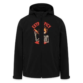 Rote Paprika Chili Scharfes Essen Liebhaber - Recycelte Männer Softshell-Jacke von Stanley/Stella - Schwarz - Vorne - AI Model Male 185 light (185cm)