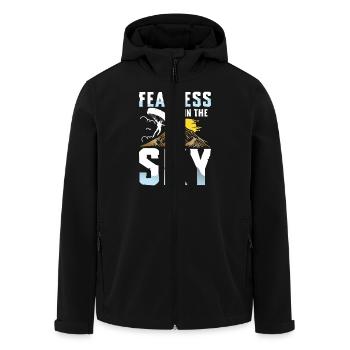 Furchtlos Am Himmel Paragliding Abenteuer - Recycelte Männer Softshell-Jacke von Stanley/Stella - Schwarz - Vorne - AI Model Male 185 light (185cm)
