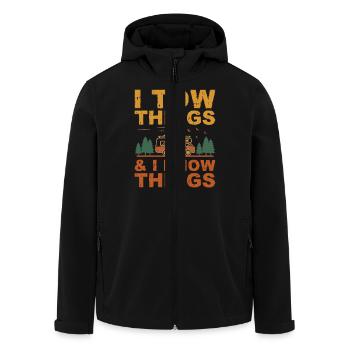 I Tow Things and I know Things Fathers Day - Men’s Recycled Softshell Jacket by Stanley/Stella - black - Front - AI Model Male 185 light (185cm)