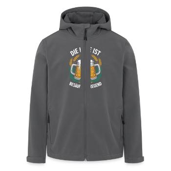 Lustiges Bier Design - Recycelte Männer Softshell-Jacke von Stanley/Stella - Anthrazit - Vorne - AI Model Male 185 light (185cm)