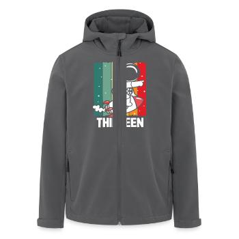 Astronaut Rocket Thirteen Retro Design - Men’s Recycled Softshell Jacket by Stanley/Stella - anthracite - Front - AI Model Male 185 light (185cm)