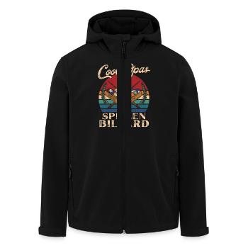 Cool Papy Jouer Au Billard, Grand-Père Rétro - Veste softshell homme en polyester recyclé Stanley/Stella - noir - Devant - AI Model Male 185 light (185cm)