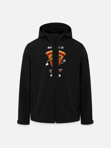 MY LOVE IS PIZZA - Men’s Recycled Softshell Jacket by Stanley/Stella - black