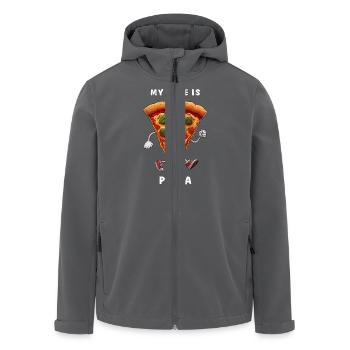 MY LOVE IS PIZZA - Recycelte Männer Softshell-Jacke von Stanley/Stella - Anthrazit - Vorne - AI Model Male 185 light (185cm)