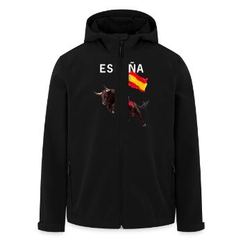 SPANIEN ESPAÑA - Recycelte Männer Softshell-Jacke von Stanley/Stella - Schwarz - Vorne - AI Model Male 185 light (185cm)