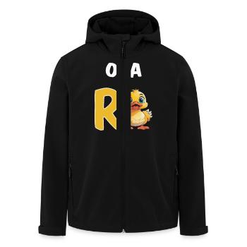 DUCK GRANDPA RETIRED - Men’s Recycled Softshell Jacket by Stanley/Stella - black - Front - AI Model Male 185 light (185cm)
