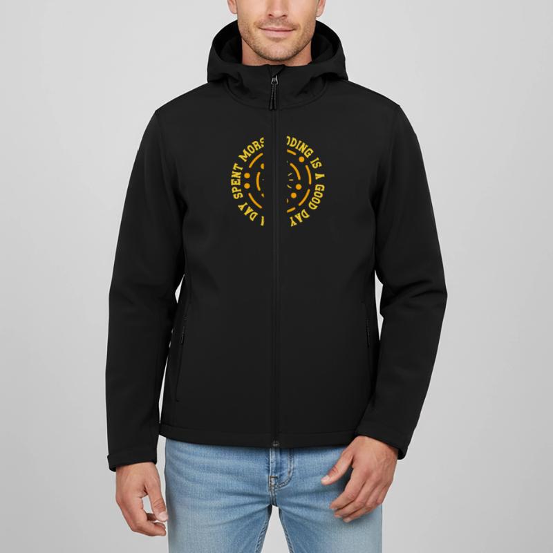 Morsecode Morse Code A Day Spend Morse Coding Men’s Recycled Softshell Jacket Discoverer by Stanley/Stella