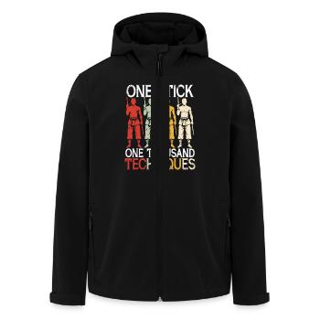 Escrima Arnis Kampfsport One Thousand Techniques - Recycelte Männer Softshell-Jacke von Stanley/Stella - Schwarz - Vorne - AI Model Male 185 light (185cm)