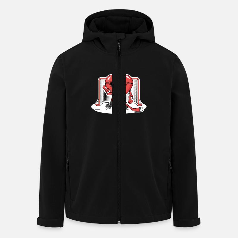 Eishockey Herz Design Eishockeytorwart - Recycelte Männer Softshell-Jacke von Stanley/Stella - Schwarz