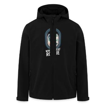 First time flying Travel Memory Sky - Men’s Recycled Softshell Jacket by Stanley/Stella - black - Front - AI Model Male 185 light (185cm)