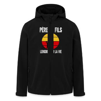 père et fils papa dab lens supporter lensois - Veste softshell homme en polyester recyclé Stanley/Stella - noir - Devant - AI Model Male 185 light (185cm)