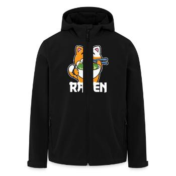 Ramen Cat Cute Kawaii Illustration - Recycelte Männer Softshell-Jacke von Stanley/Stella - Schwarz - Vorne - AI Model Male 185 light (185cm)