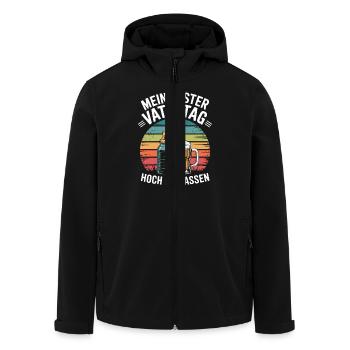 Levez vos tasses Ma première fête des pères - Veste softshell homme en polyester recyclé Stanley/Stella - noir - Devant - AI Model Male 185 light (185cm)