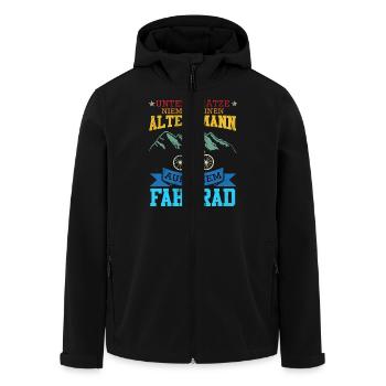 Radler UNTERSCHÄTZE NIE EINEN ALTEN MANN Lustiges - Recycelte Männer Softshell-Jacke von Stanley/Stella - Schwarz - Vorne - AI Model Male 185 light (185cm)