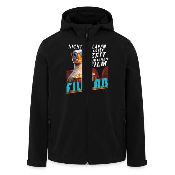 L’OIE NE DORT PAS L’HEURE DU FILM - Veste softshell homme en polyester recyclé Stanley/Stella - noir - Devant - AI Model Male 185 light (185cm)
