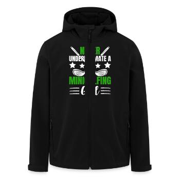 Golf Girl Design avec humour - Veste softshell homme en polyester recyclé Stanley/Stella - noir - Devant - AI Model Male 185 light (185cm)