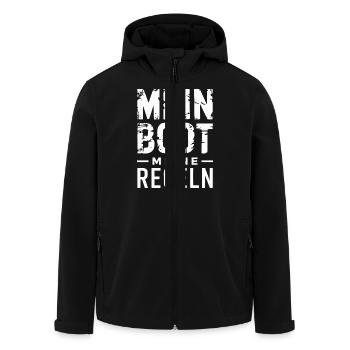 Mein Boot Meine Regeln - Recycelte Männer Softshell-Jacke von Stanley/Stella - Schwarz - Vorne - AI Model Male 185 light (185cm)