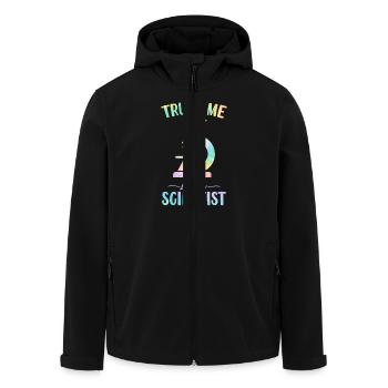 Croyez-moi, je suis un scientifique, Tie Dye, Funny Lab - Veste softshell homme en polyester recyclé Stanley/Stella - noir - Devant - AI Model Male 185 light (185cm)