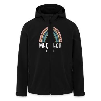 Med Tech Team Boho Arc-en-ciel Drôle Laboratoire Médical - Veste softshell homme en polyester recyclé Stanley/Stella - noir - Devant - AI Model Male 185 light (185cm)