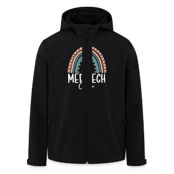 Med Tech Crew Boho Arc-en-ciel Drôle Laboratoire médical - Veste softshell homme en polyester recyclé Stanley/Stella - noir - Devant - AI Model Male 185 light (185cm)