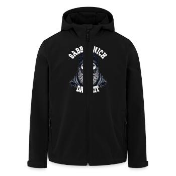 East Frisian North Sea sailor Sabbel nich dat geit - Men’s Recycled Softshell Jacket by Stanley/Stella - black - Front - AI Model Male 185 light (185cm)