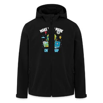 Geographic Information Systems - Men’s Recycled Softshell Jacket by Stanley/Stella - black - Front - AI Model Male 185 light (185cm)