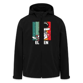 Astronaut Adventure Elf Rocket Flight - Men’s Recycled Softshell Jacket by Stanley/Stella - black - Front - AI Model Male 185 light (185cm)
